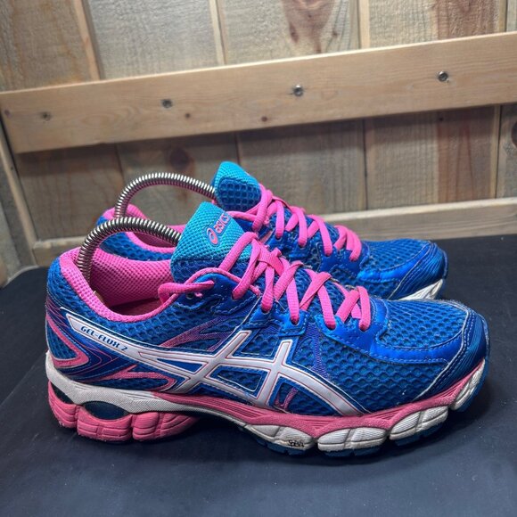 Asics Gel Flux 2 Womens Size 8 Blue & Pink Running Shoes T568N - Picture 1 of 12